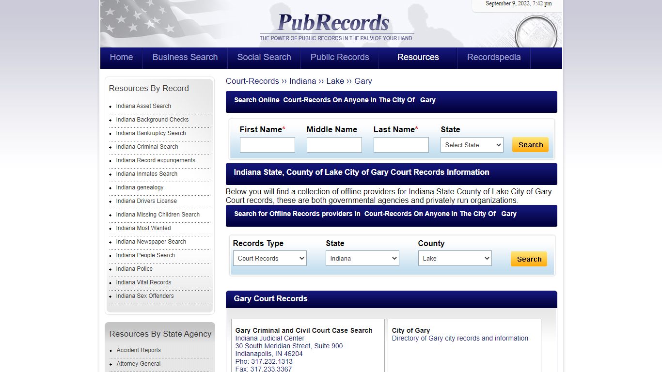 Gary, Lake County, Indiana Court Records - Pubrecords.com